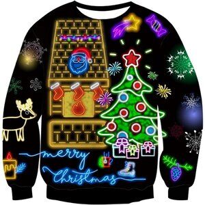 Women Ugly Christmas Sweater Funny Sweatshirt Long Sleeve Pullover